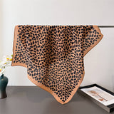 Vintage Leopard Herringbone Linen Headscarf_Cwasc03426