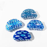 BLUE EYE PRINT HAIR CLAW CREATIVE FRENCH STYLE_CWAHA0315