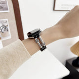 IWATCH9 1 14MM TIBETAN SILVER DENIM LEATHER STRAP_CWASC1544