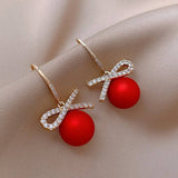 CHRISTMAS BOW RED SERIES EARRINGS_CWAJE2389