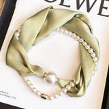 Solid Pearl Magnetic Silk Neck Scarf_Cwasc03939