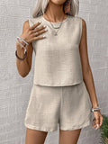 Womens Casual Sleeveless Top & Shorts Set