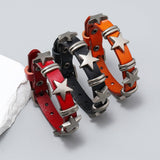 FIVE POINTED STAR RETRO COWHIDE CREATIVE BRACELET_CWMM4468