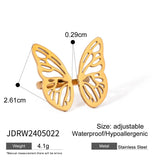EUROPEAN AND AMERICAN SMOOTH BUTTERFLY OPEN RING_CWAJE1878