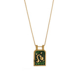 Vintage Square Zodiac Necklace With Enamel_Cwmm8840