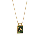 Vintage Square Zodiac Necklace With Enamel_Cwmm8840