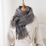 LIGHTWEIGHT KOREAN STYLE FRINGE WINTER SCARF WRAP_CWASC2780