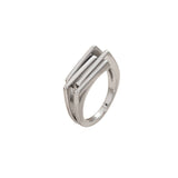 Temperament Smooth Geometric Three-Layer Ring