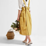 SOLID COLOR ART COTTON LINEN APRONS WITH POCKETS_CWMM3293