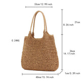 SOLID COLOR HANDMADE PLEATED PAPER ROPE WOVEN BAG_CWAB4711