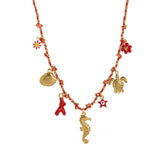 Unique Rope Chain Necklace Lotus Feather Elephant_Cwaje05663