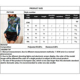 SEMI SHEER FLORAL PRINT MESH MOCK NECK TOP_CWTBLL3430