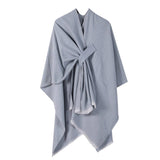 SOLID COLOR FASHIONABLE KNITTED SHAWL CAPE_CWASC2128