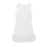 NEW WOMEN S FEATHER DETAIL FRENCH STYLE DRESS_CWDMD5812