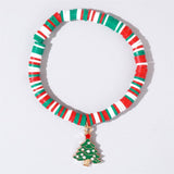 Cwaje2510_Colorful Beaded Pendant Christmas Bracelet