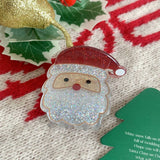 Cwaha07717_Christmas Santa Snowflake Hair Claw Clip Red