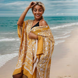 Vacation Floral Kimono Beach Coverup Bikinicardigan_Cwmm6297