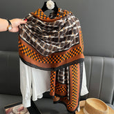 New Fashion Letter Contrast Color Silk Scarf