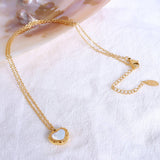 HEART SHAPED SEASHELL GOLD PLATED NECKLACE_CWAJE1098