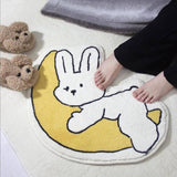 CUTE RABBIT BATH MAT PLUSH ABSORBENT NON SLIP RUG_CWMM7521