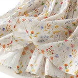 SWEET FLORAL A LINE ELASTIC WAIST MIDI SKIRT_CWBMS0365