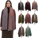 FRINGE PATCHWORK SCARF UNISEX WINTER SHAWL WRAP_CWASC0873