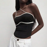 Unique Design Sensual Single Side Strap Vest