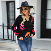 Valentines Day Sweater V-Neck Knit Jumper