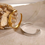 18K GOLD CONCAVE POLISHED OPEN CUFF BRACELET_CWAJE4798