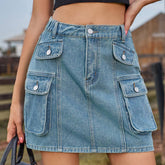Washed Denim Skirt
