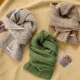 Avocado Green Wool Cable Knit Winter Scarf_Cwasc03813