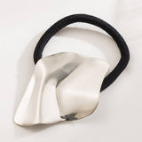 MINIMALIST METALLIC SQUARE ELASTIC HAIR TIE_CWAHA6242