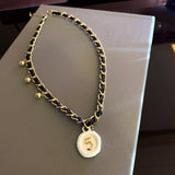 FRENCH LETTER STITCHING CHAIN NECKLACE_CWAJE2363