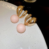 SMALL FRESH PINK LOVE EARRINGS_CWAJE2058