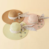 NEW BUTTERFLY PATTERN STRAPPY DOME STRAW HAT_CWAH1435