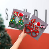CHRISTMAS HAIR CLIP GLASSES SET KIDS GIFT 4PCS_CWMM1917