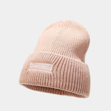 LETTER THICKENED EMBROIDERED BEANIE KNITTED HAT_CWAH2073