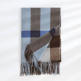 PLAID FAUX CASHMERE SCARF THICK WARM NECK WRAP_CWASC0242