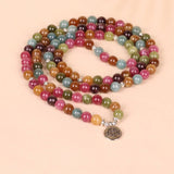 108 MULTI COLORED STONE BEADED BRACELET WITH CHARM_CWAJE3931