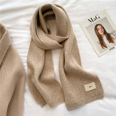 SOLID KNIT SCARF CANDY COLOR WRAP FOR STUDENTS_CWASC0975