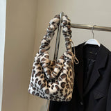 Winter Leopard Print Shoulder Crossbody Plush Bag_Cwab3913