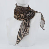 Leopard Rose Print Slim Scarf For Women_Cwasc03967