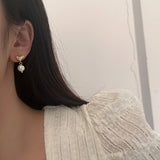 Valentines Day New Design Heart Pearl Earrings