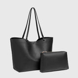 ELEGANT SOFT LEATHER SOLID COLOR TOTE SET BAG SSCWAB5112