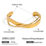 CHIC 18K GOLD OPEN BANGLE WITH CROSS DESIGN_CWAJE4663