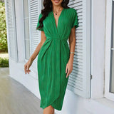 Water Ripple Knit Sleeveless Dress_Cwdmd1538