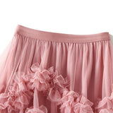 CANDY COLOR RUFFLE TULLE IRREGULAR MIDI SKIRT_CWBMS0403