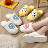 COZY SMILING FACE SLIPPERS FUZZY SLIPPERS WOMEN_CWSHS0249
