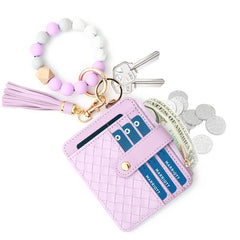 SILICONE BEAD BRACELET WITH ZIPPER COIN WALLET_CWAB4939