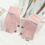 RED PANDA KNITTED WARM TOUCHSCREEN GLOVES_CWAG0152